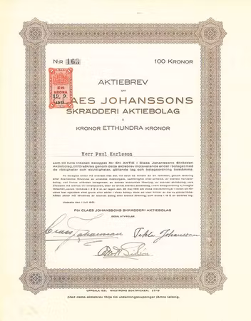 Claes Johanssons Skrädderi AB, 100 kr
