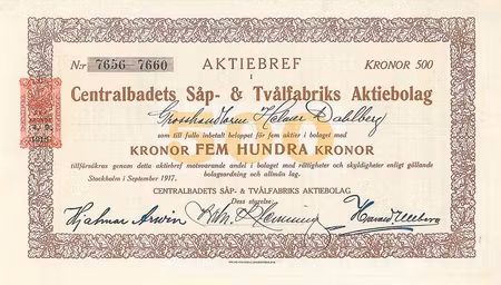Centralbadets Såp- & Tvålfabriks AB, 1917