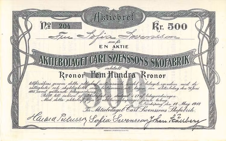 Carl Swenssons Skofabrik, AB