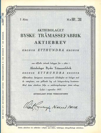 Byske Trämassefabrik, AB, 100 kr