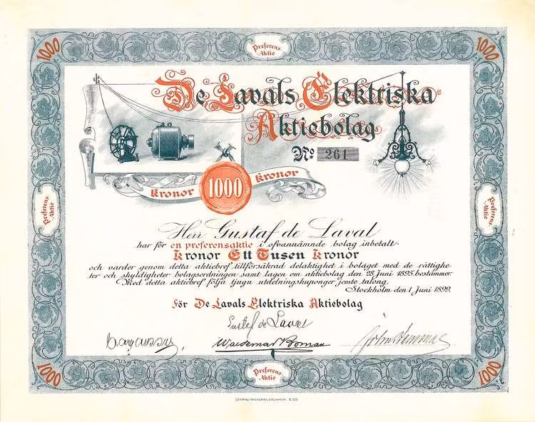 De Lavals Elektriska AB (Gustaf de Laval)