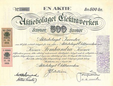 Elektraverken, AB, 1918