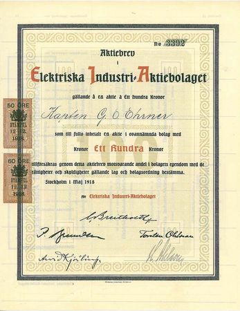 Elektriska Industri AB, 100 kr