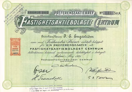 Fastighets AB Centrum, 200 kr