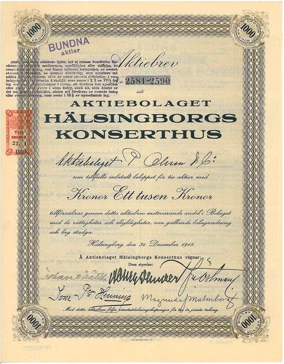 Hälsingborgs Konserthus, AB, 1000 kr