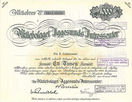 Iggesunds Intressenter, AB, 1.000 kr.