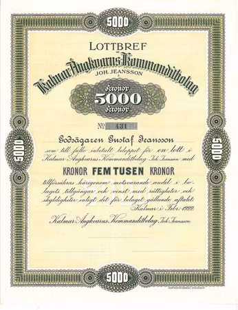 Kalmar Ångkvarns Kommanditbolag  (Joh. Jensson)
