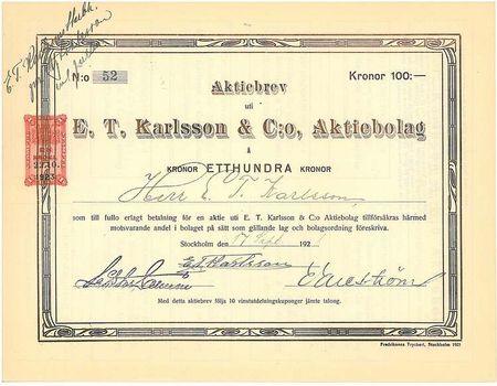 Karlsson & Co AB, E.T