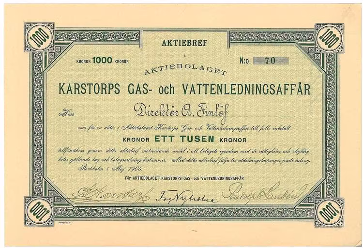Karstorps Gas och Vattenledningsaffär, AB