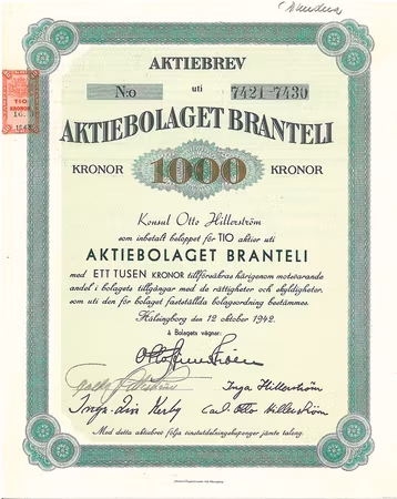 Branteli, AB, 1000 kr