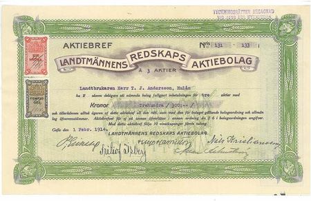 Landtmännens Redskaps AB, 300 kr