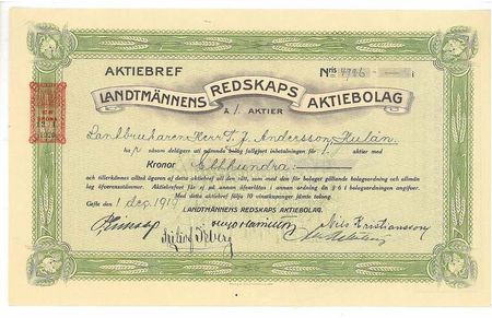 Landtmännens Redskaps AB, 100 kr