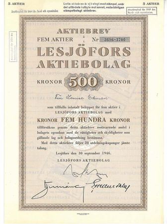 Lesjöfors, AB, 1946