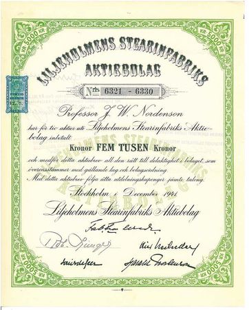 Liljeholmens Stearinfabriks AB, 1941
