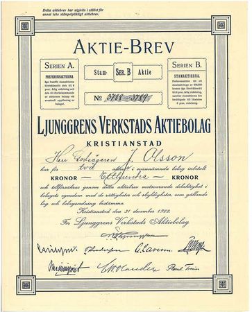 Ljunggrens Verkstads AB, 100 kr