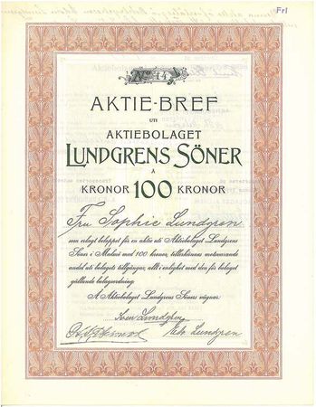 Lundgrens Söner, AB