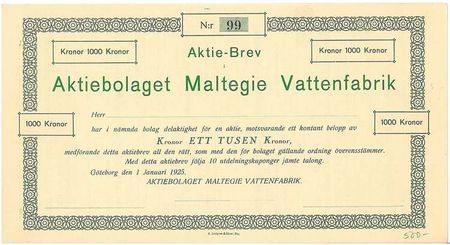 Maltegie Vattenfabrik, AB
