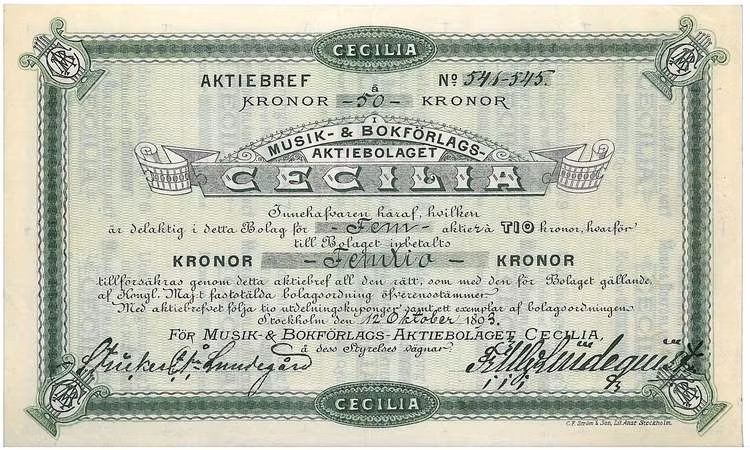 Musik-& Bokförlags AB Cecilia, 1893