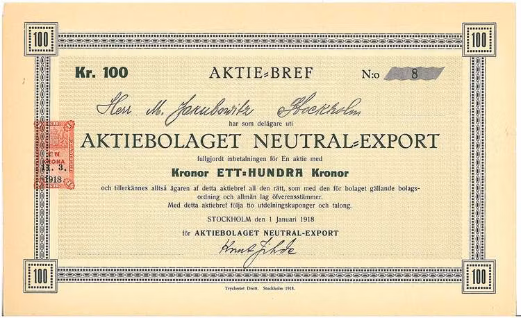 Neutrala-Export, AB