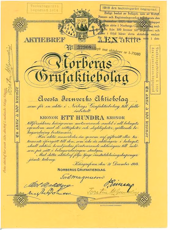 Norbergs Gruf AB, 100 kr