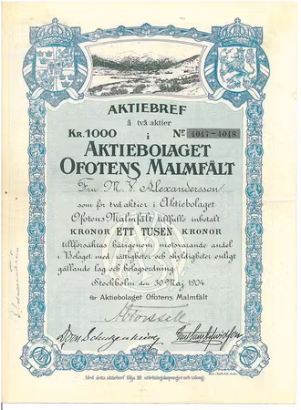 Ofotens Malmfält, AB