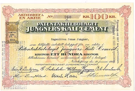 Patent AB Jungners Kali-Cement