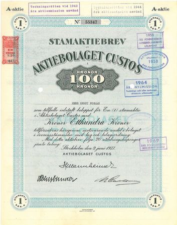 Custos, AB, 1937