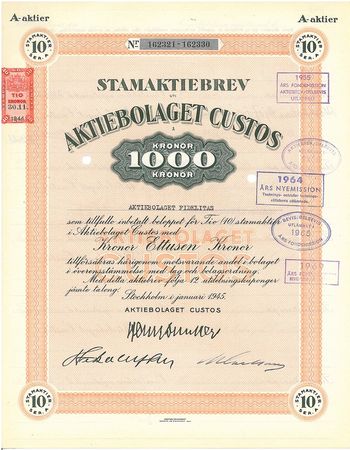 Custos, AB, 1945