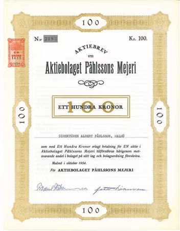 Påhlssons Mejeri, AB