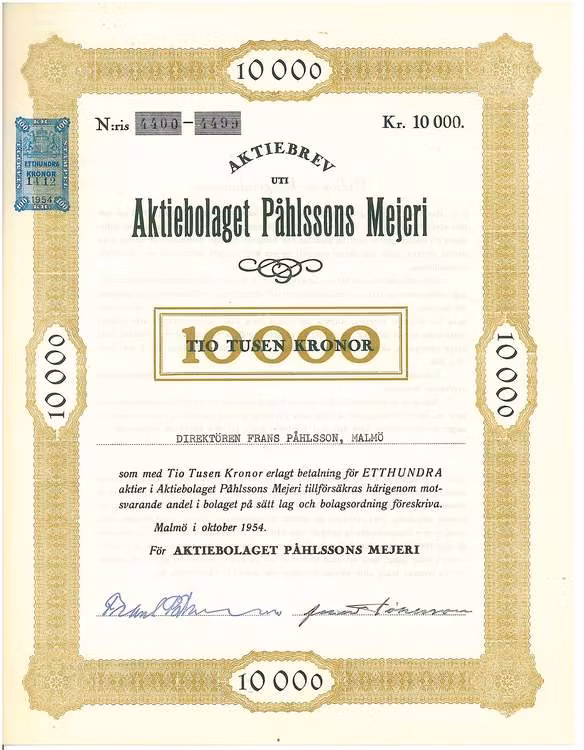 Påhlssons Mejeri, AB