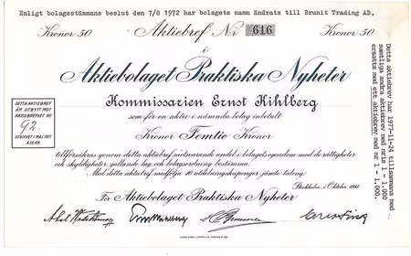 Praktiska Nyheter, AB 1913
