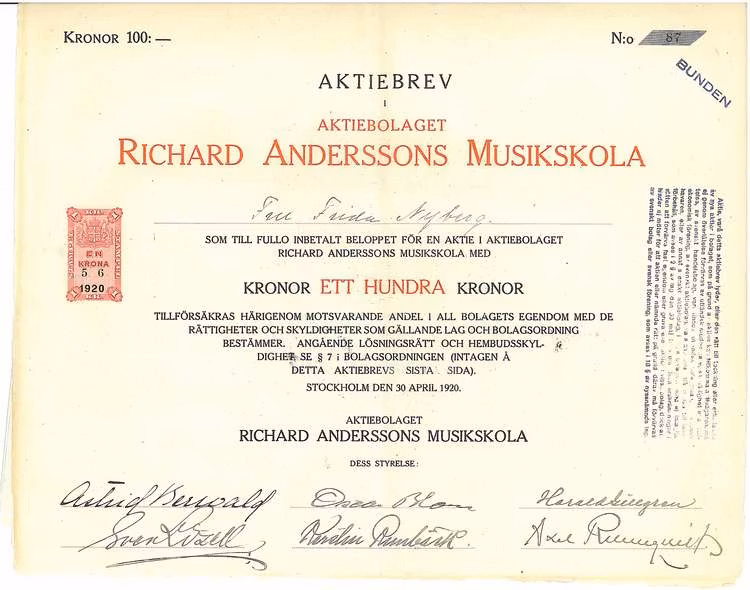 Richard Anderssons Musikskola AB