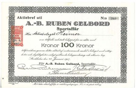 Ruben Gelbord Sportaffär, AB