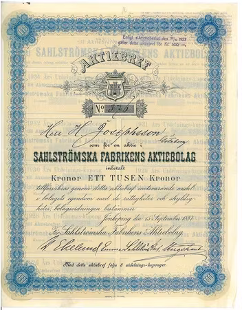 Sahlströmska Fabrikens AB, 1887
