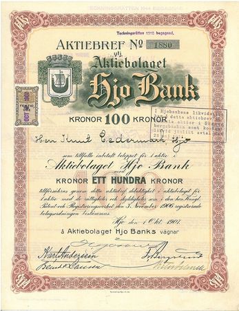 Hjo Bank, AB