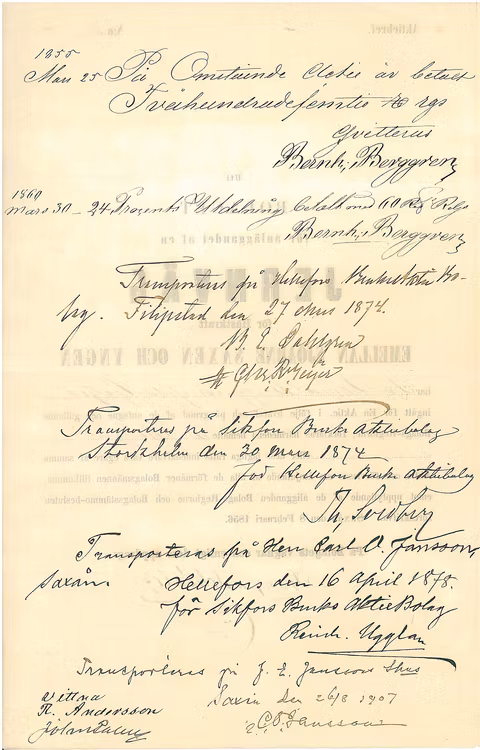 Jernväg för Hästkraft  emellan Sjöarna Saxen o Yngen 1856