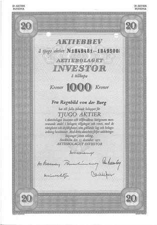 Investor, AB 1 000 kr
