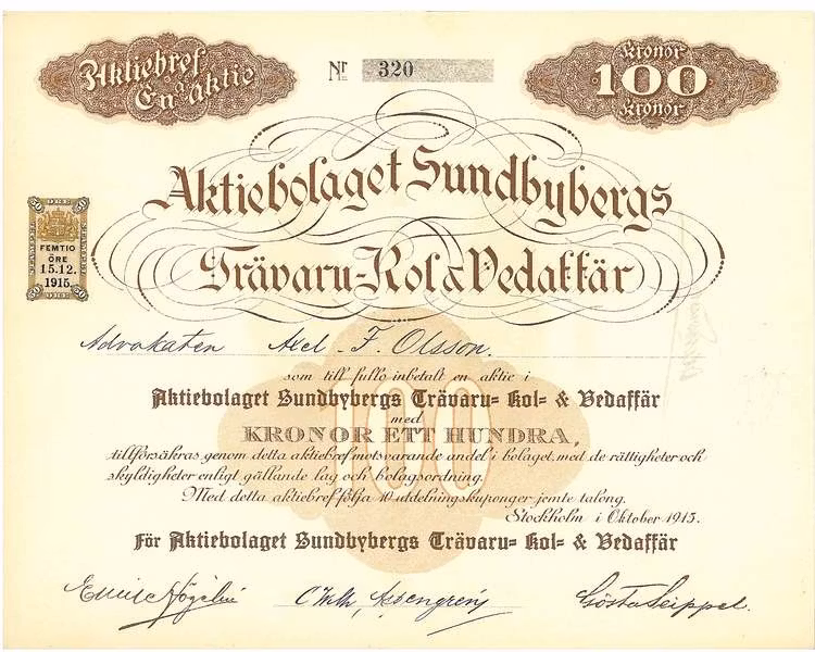 Sundbybergs Trävaru-Kol Vedaffär, AB