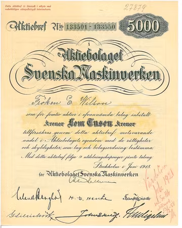 Svenska Maskinverken, AB