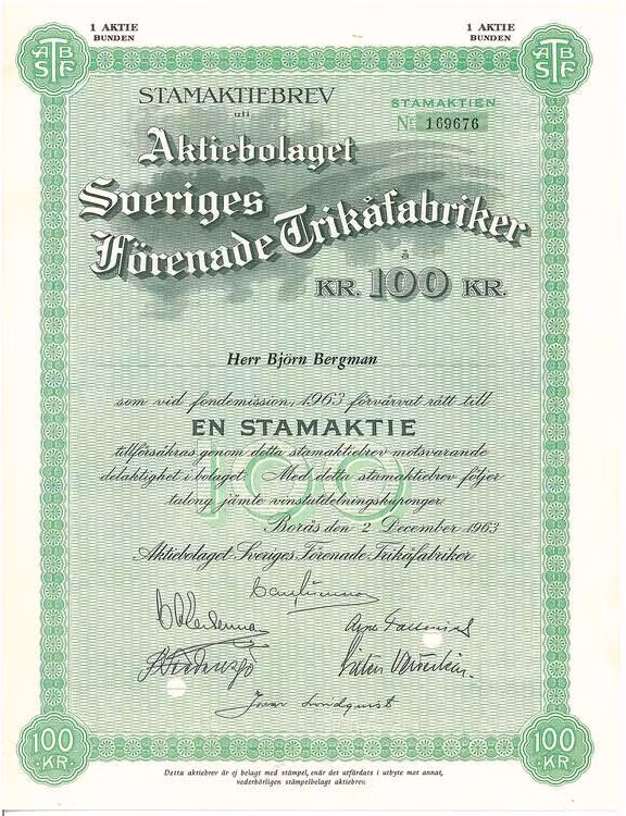 Sveriges Förenade Trikåfabriker, AB