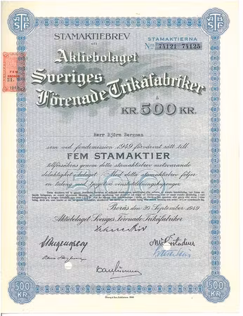 Sveriges Förenade Trikåfabriker, AB