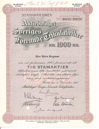 Sveriges Förenade Trikåfabriker, AB,