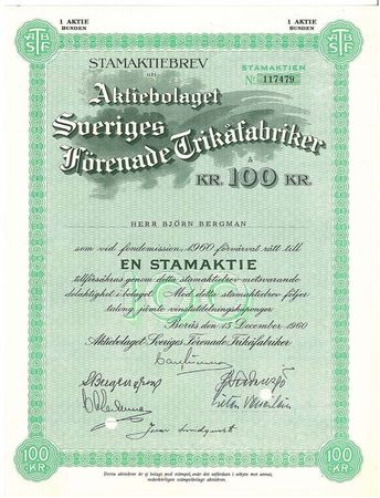 Sveriges Förenade Trikåfabriker, AB
