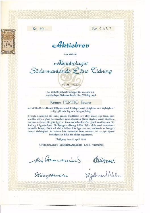 Södermanlands Läns Tidnings, AB