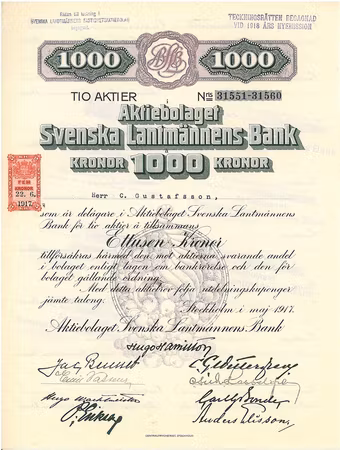 Svenska Lantmännens Bank, AB