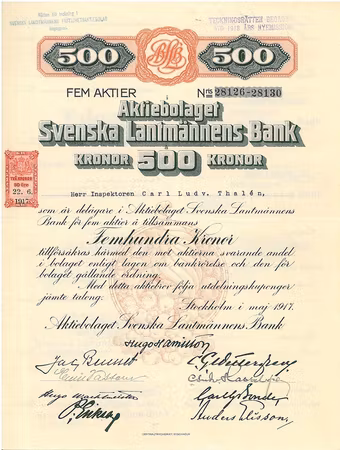Svenska Lantmännens Bank, AB