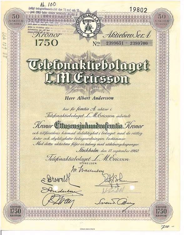 Telefon AB L. M. Ericsson, 1960
