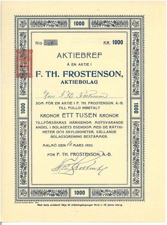 Th. Frostenson, AB F.