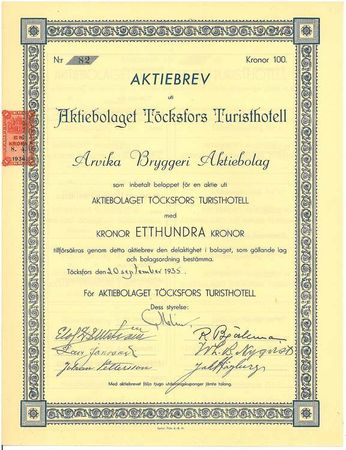 Töcksfors Turisthotell, AB