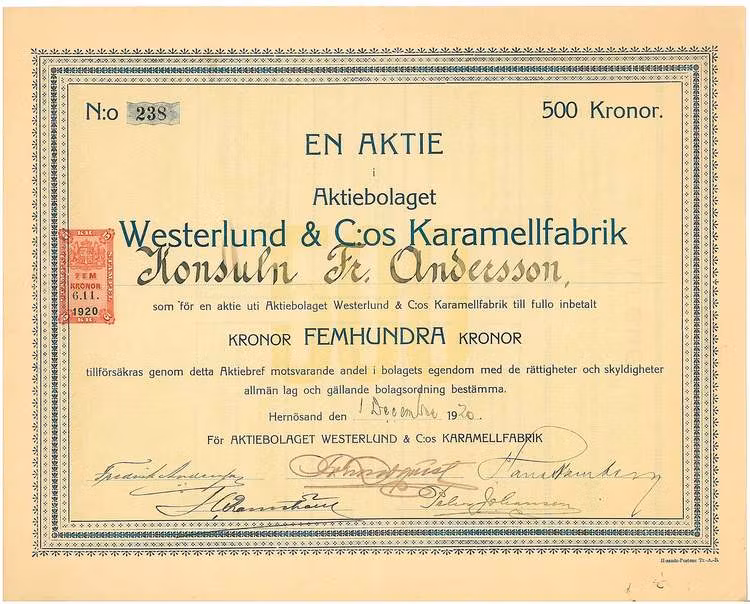 Westerlunds & C:os Karamellfabrik, AB